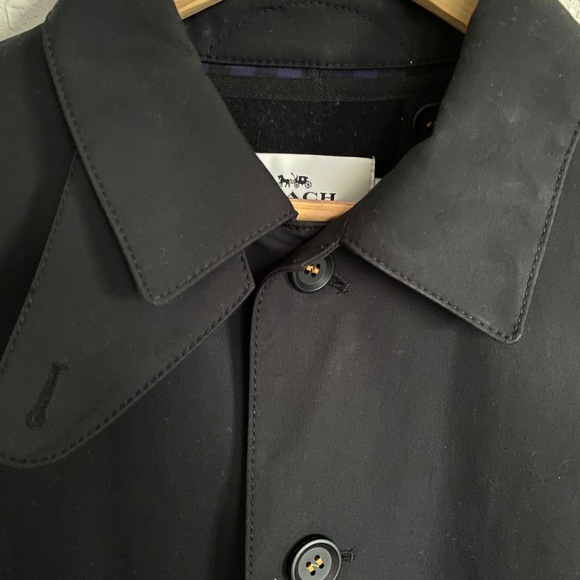 Coach Dark Blue Cotton/Leather Trims Trenchcoat XS - Picture 5 of 11